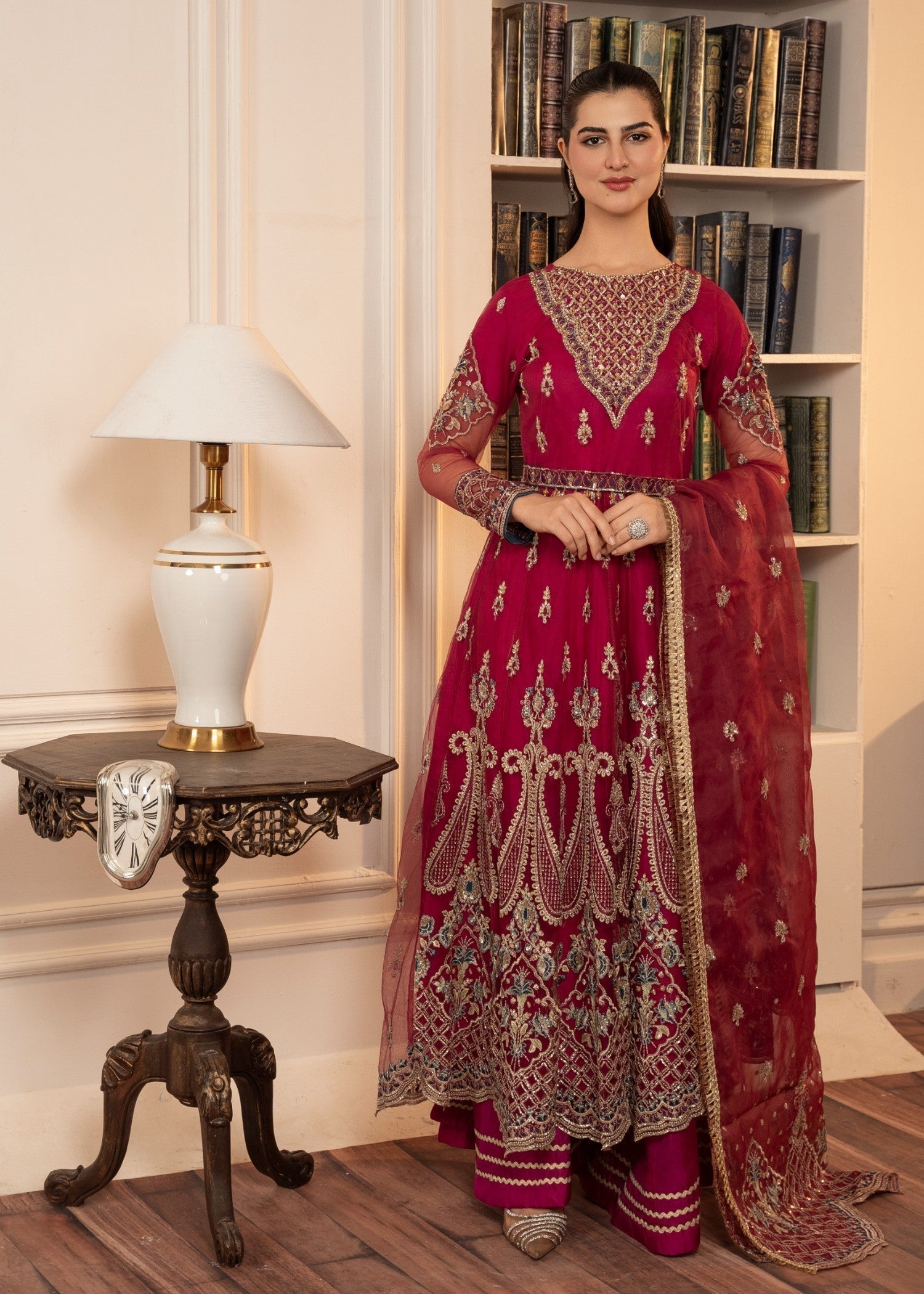 Zebaye Zardozi US 586 angar red(SB) Women 3pcs