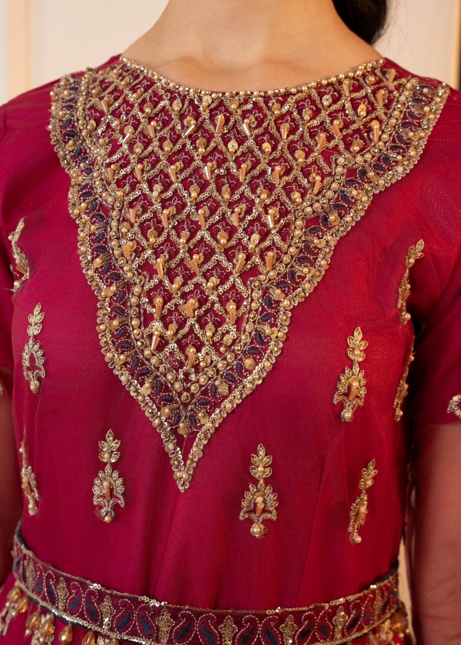 Zebaye Zardozi US 586 angar red(SB) Women 3pcs