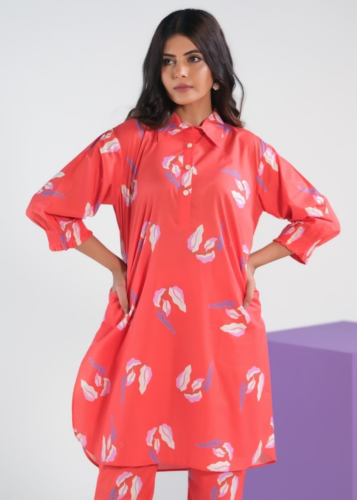 Sprinkles Bean Red Lavender Cambric Women 2pcs