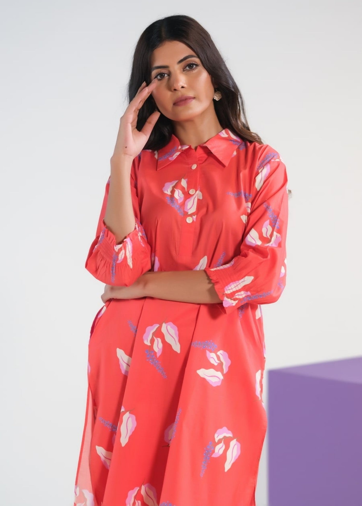 Sprinkles Bean Red Lavender Cambric Women 2pcs