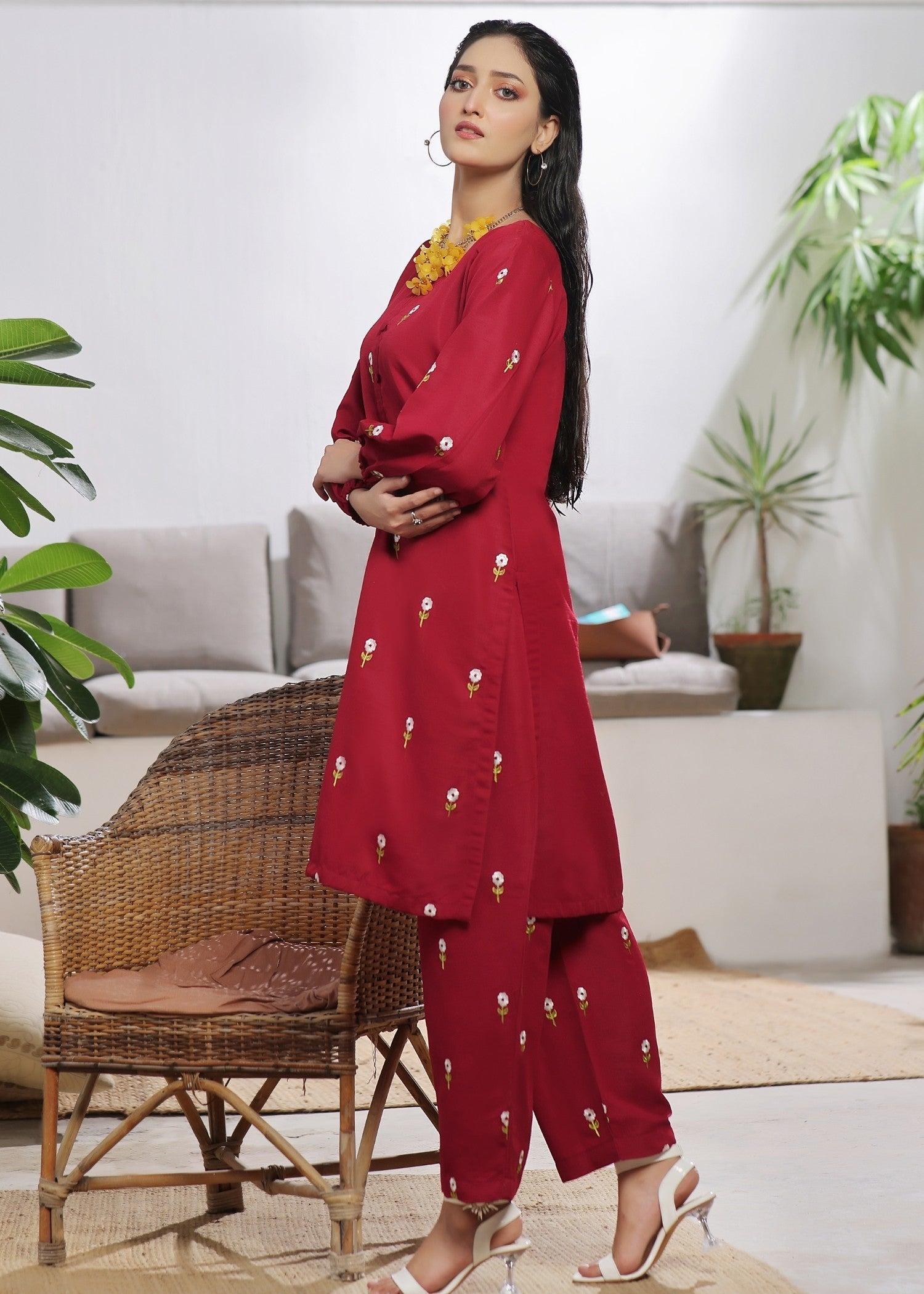 Abaan Zohan Akkas Maroon Women 2pcs