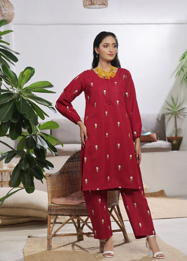 Abaan Zohan Akkas Maroon Women 2pcs