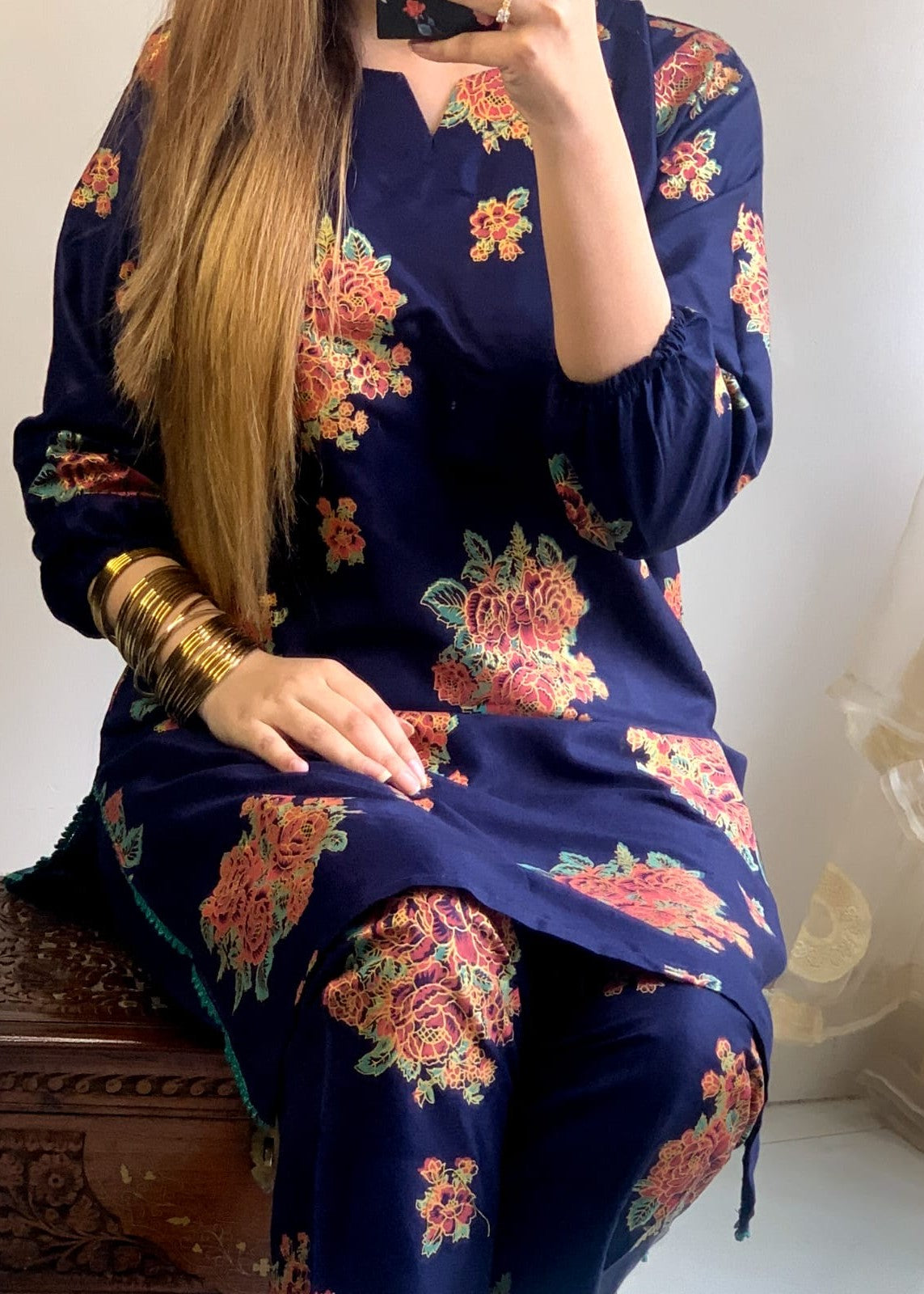 Chaudhary Arts Ayzel Navy blue Women 2pcs