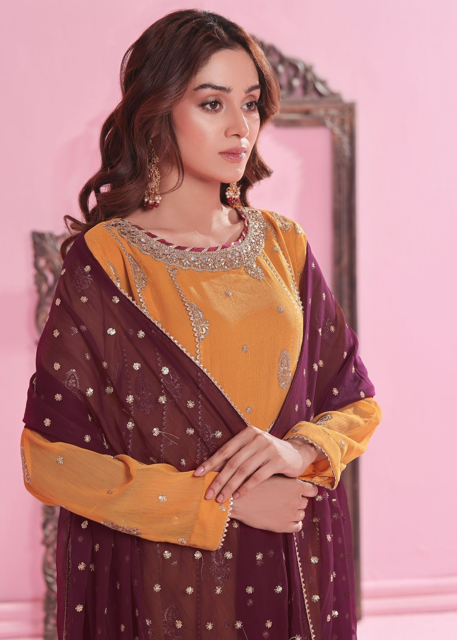 Ayesha Closet Gulnaar Mustard Women 3pcs
