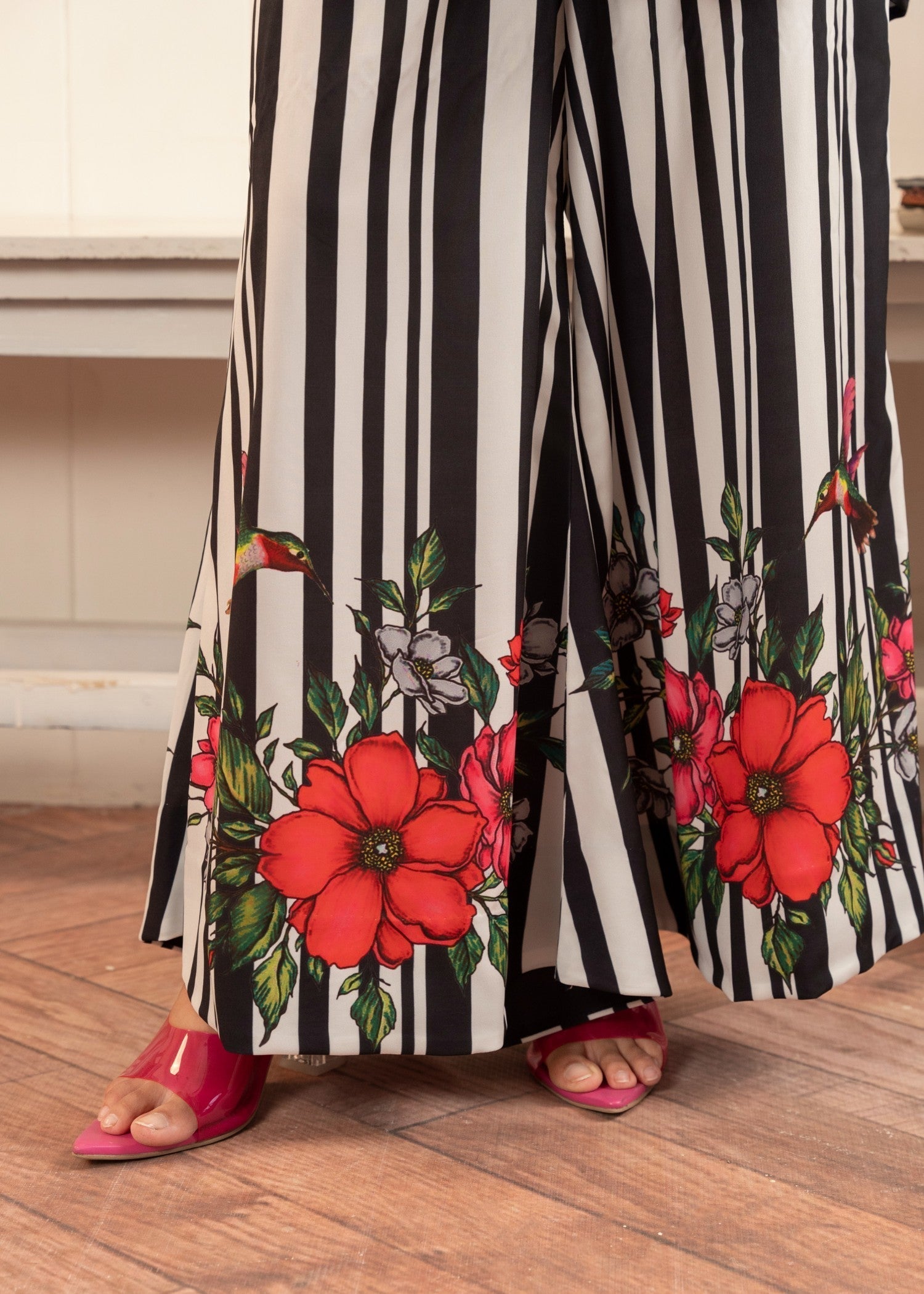 Stitch Vibes White Stripped Co Ord set Women 2pcs