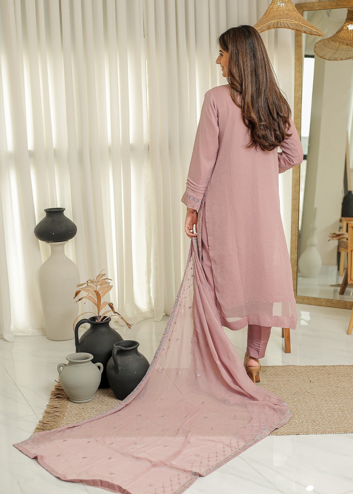 Rangeen Mahpara Embroidered Chiffon Suit Women 3pcs