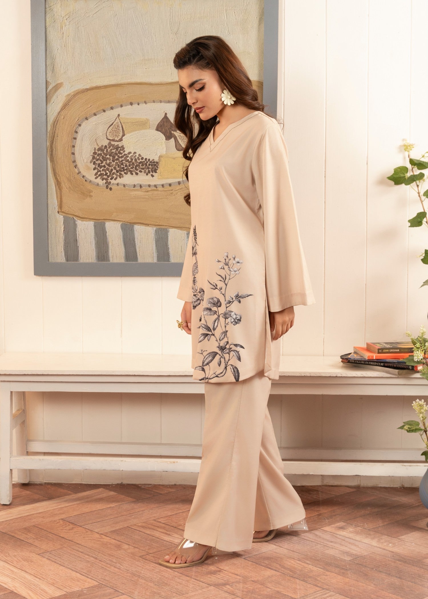 Stitch Vibes Ivory Co Ord set Women 2pcs