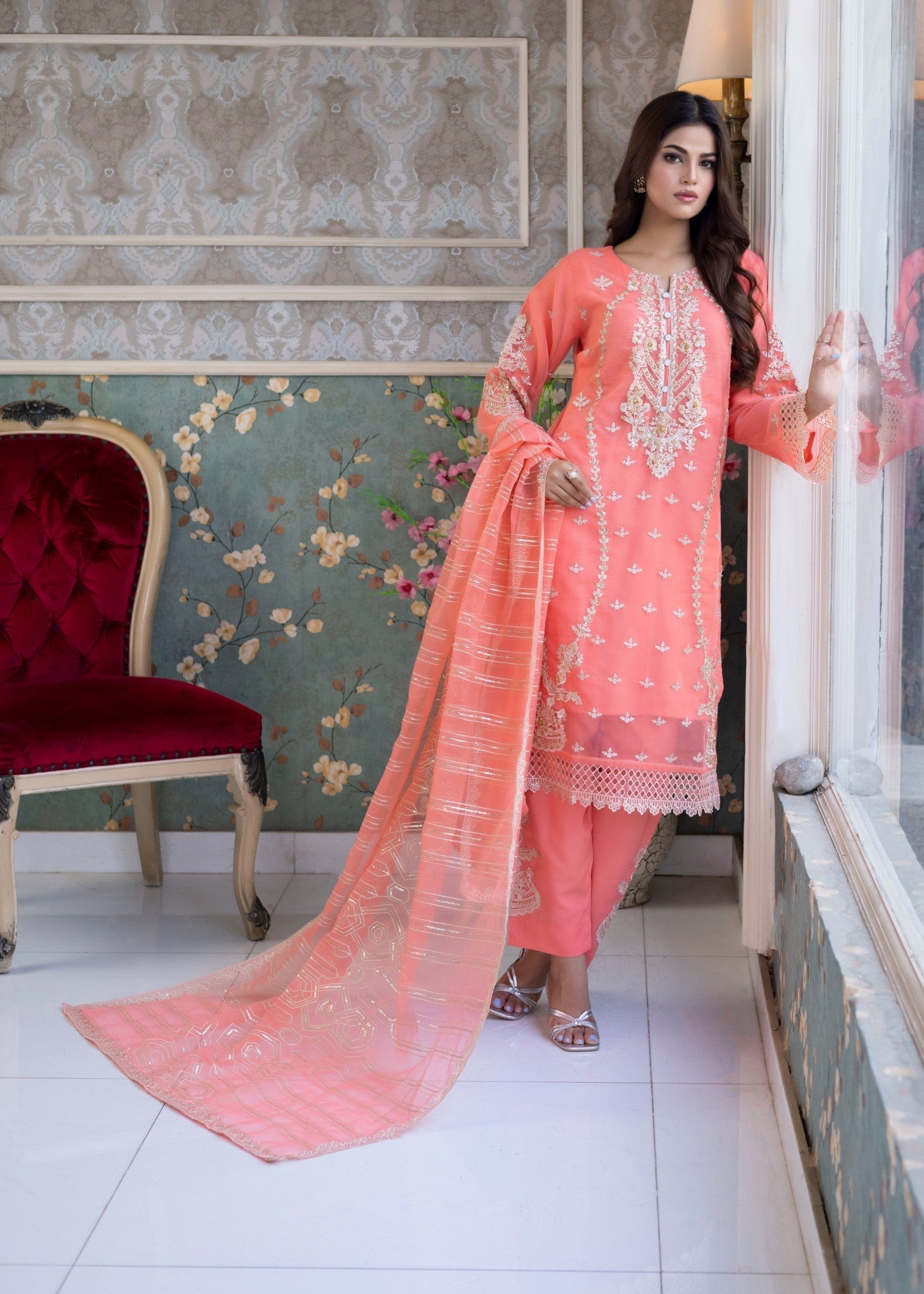 Polawn PD 23 203 AASHIYAAN FORMAL PRET ORGANZA COLLECTION Women 3pcs