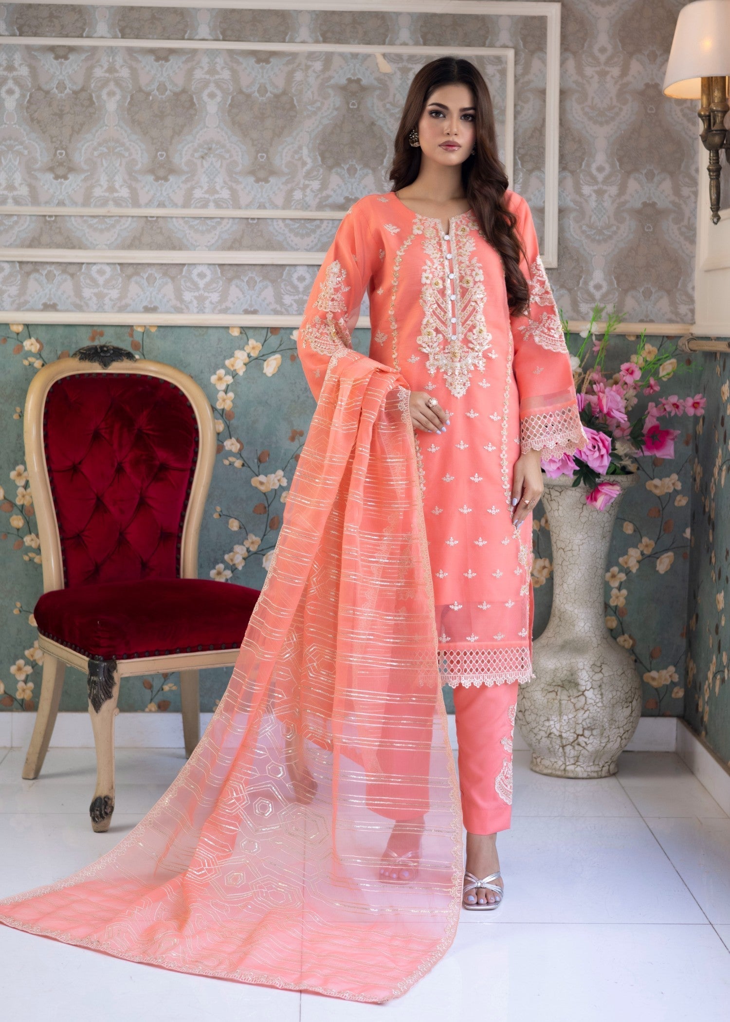 Polawn PD 23 203 AASHIYAAN FORMAL PRET ORGANZA COLLECTION Women 3pcs