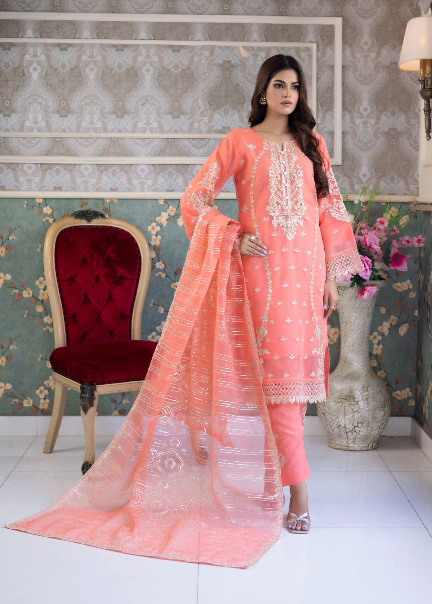 Polawn PD 23 203 AASHIYAAN FORMAL PRET ORGANZA COLLECTION Women 3pcs