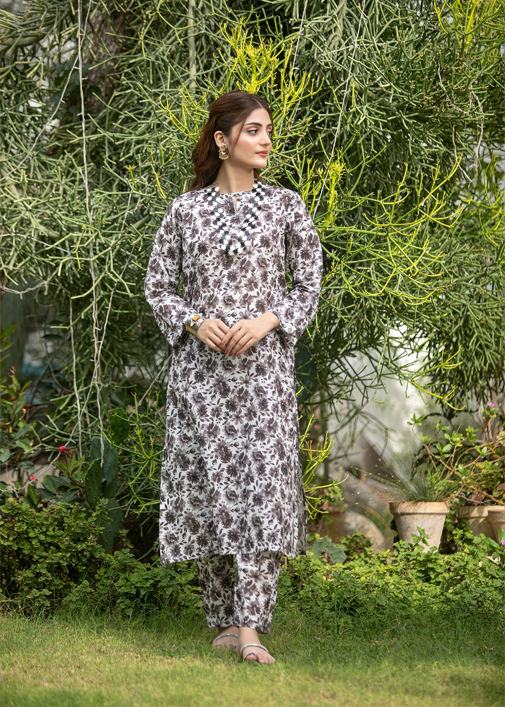 Aqs n Man Matching Separates Lawn Suit | AM 004 Women 2pcs