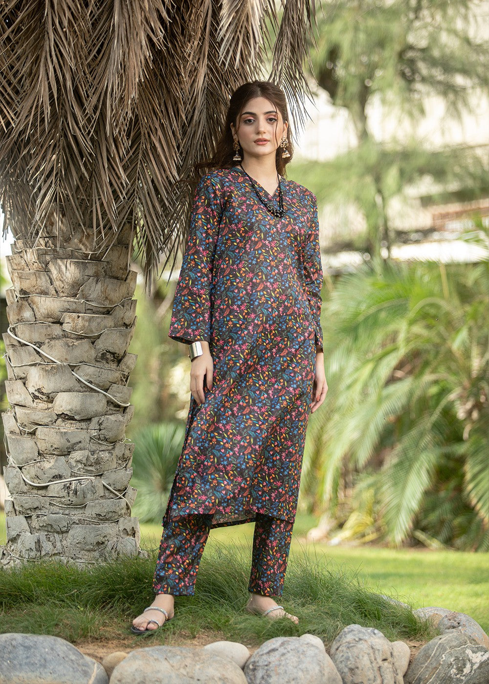Aqs n Man Matching Separates Lawn Suit | AM 005 Women 2pcs