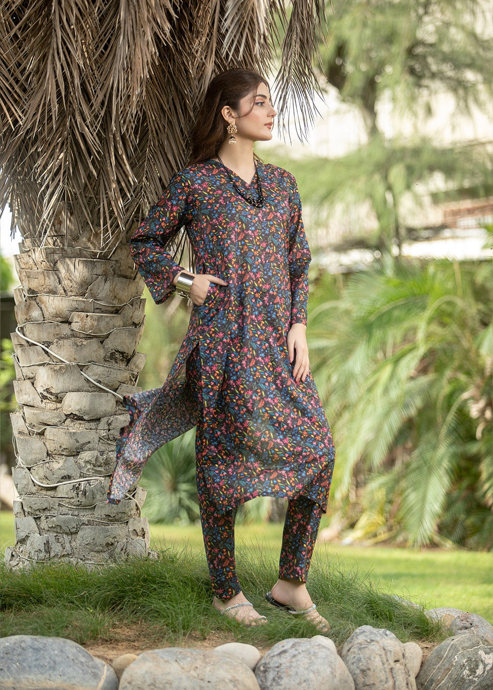 Aqs n Man Matching Separates Lawn Suit | AM 005 Women 2pcs