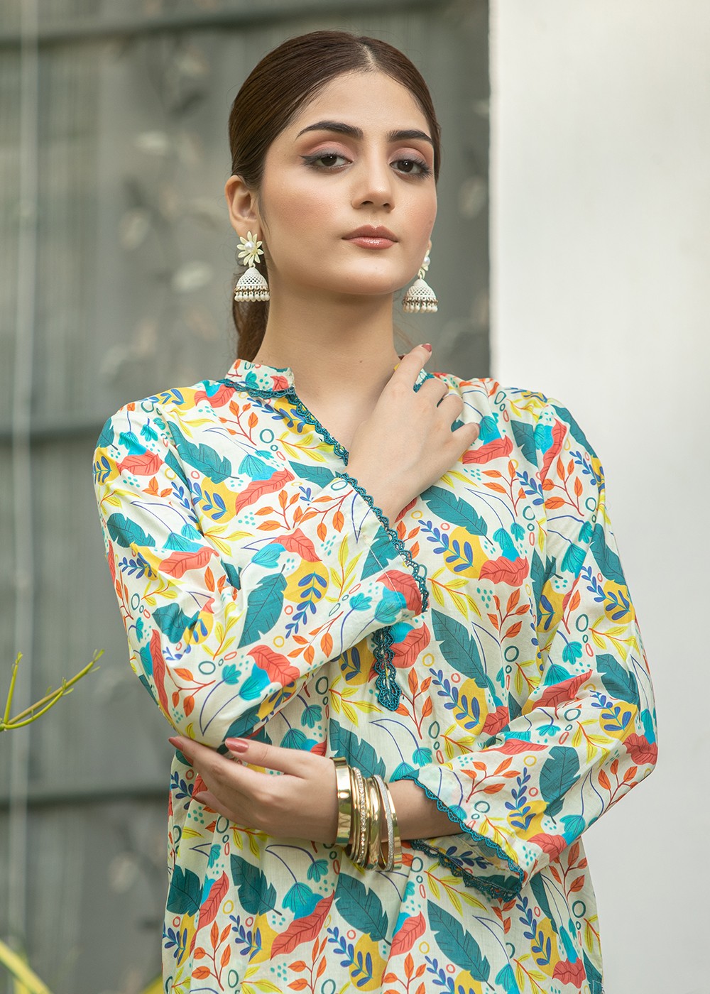 Aqs n Man Matching Separates Lawn Suit | AM 006 Women 2pcs