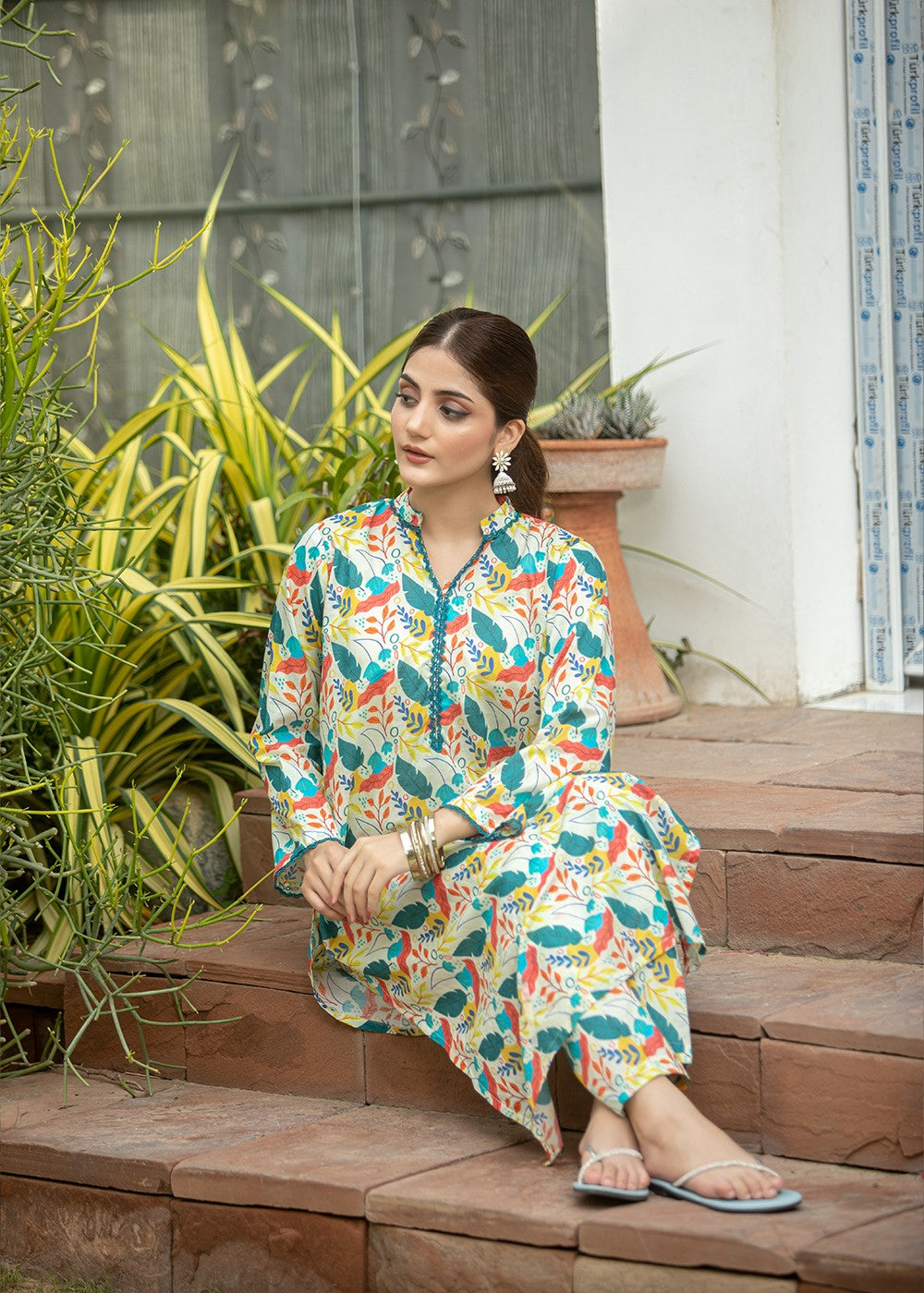Aqs n Man Matching Separates Lawn Suit | AM 006 Women 2pcs