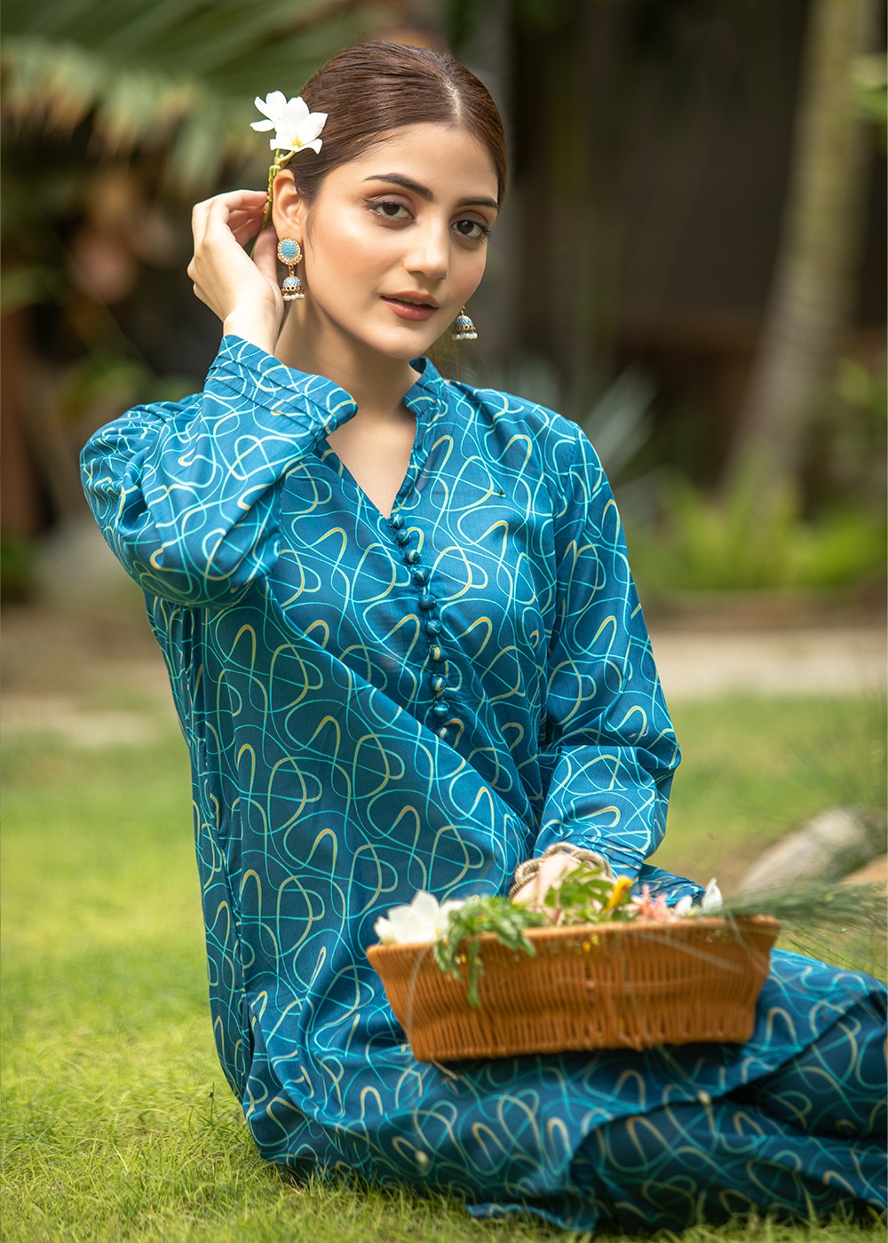 Aqs n Man Matching Separates Lawn Suit | AM 007 Women 2pcs