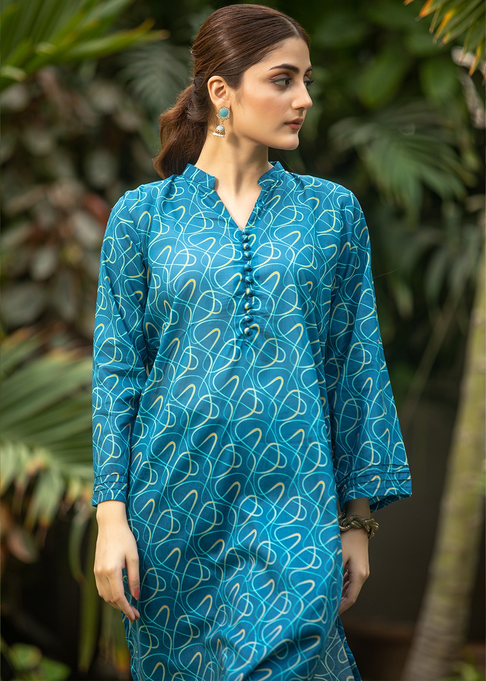 Aqs n Man Matching Separates Lawn Suit | AM 007 Women 2pcs