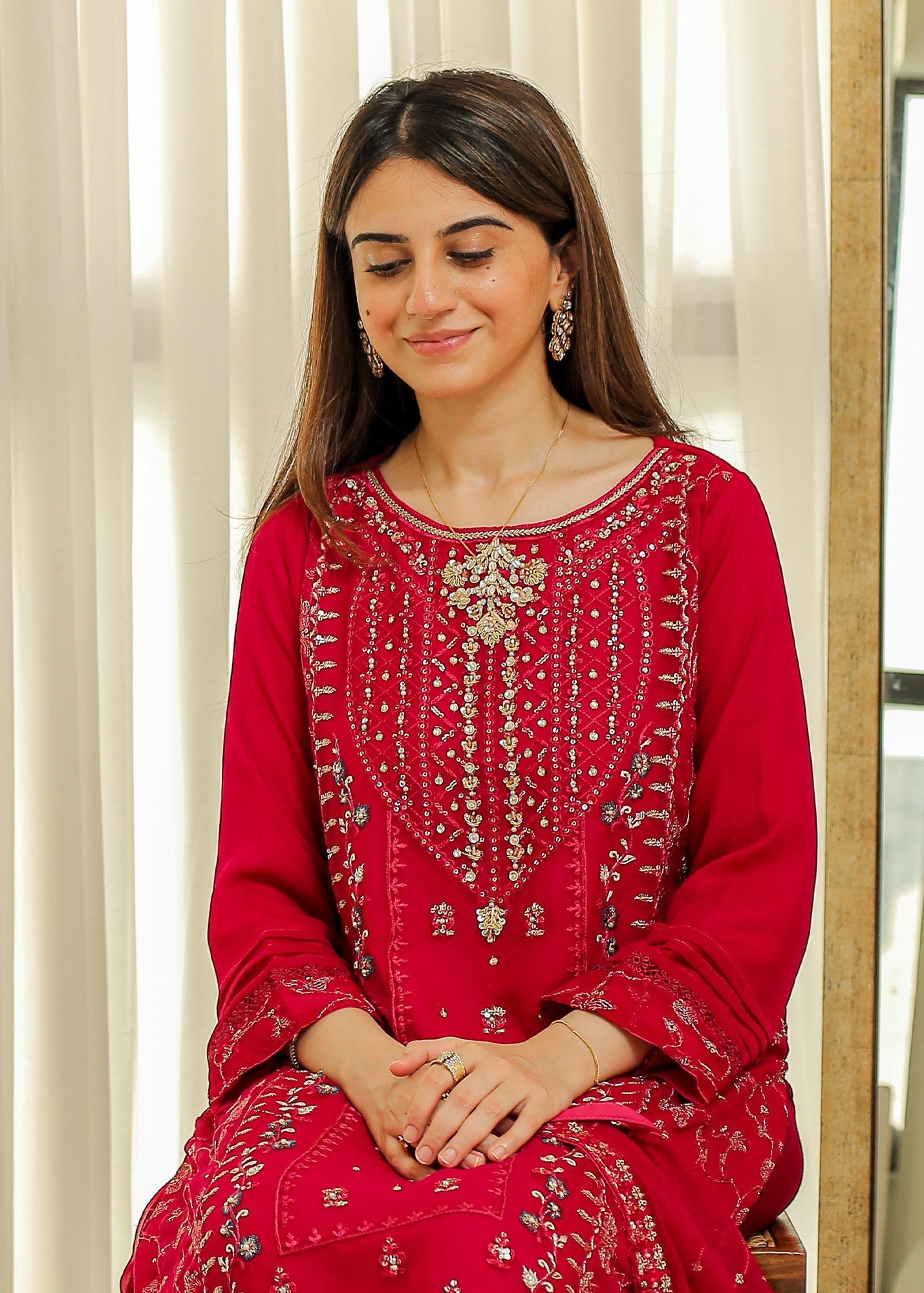 Rangeen Haseena Embroidered Chiffon Suit Women 3pcs
