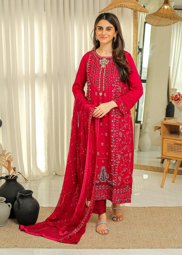 Rangeen Haseena Embroidered Chiffon Suit Women 3pcs