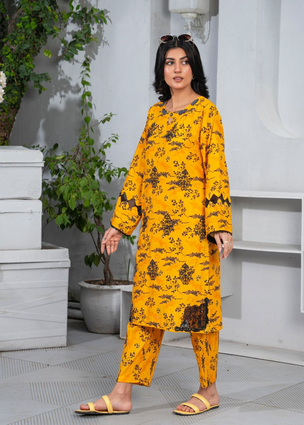 B.K Clothings NoorBnao Yellow 2 pice Women 2pcs