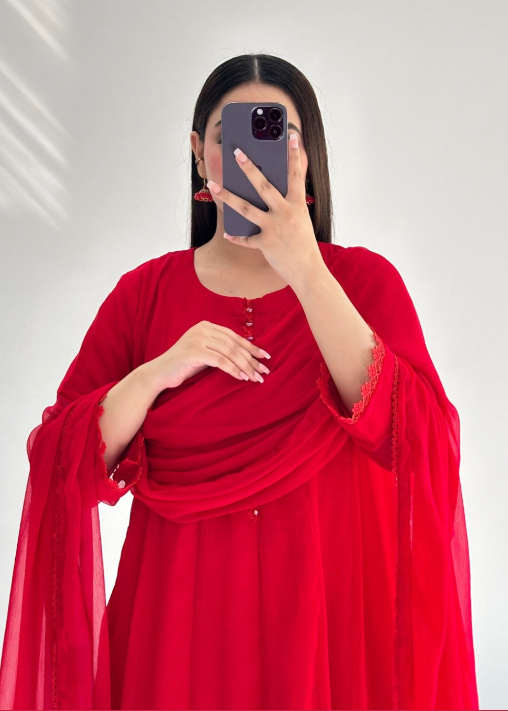 Ayesha B red frock Women 3pcs