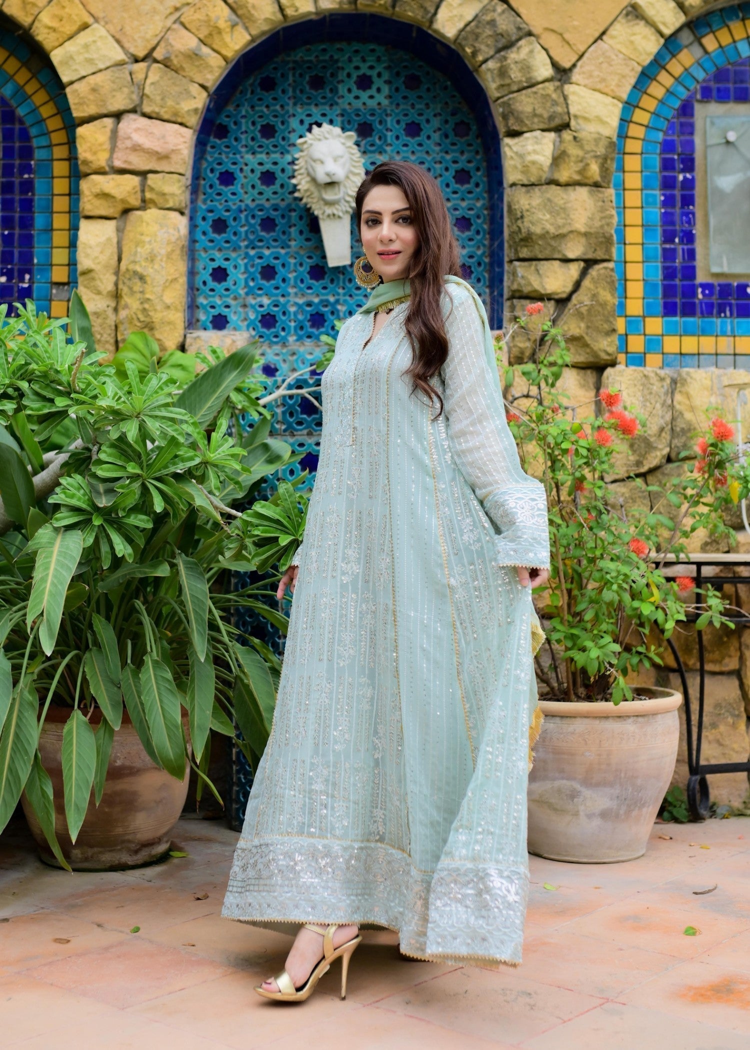 Mona Embroidery CEDAR MINT GREEN Women 3pcs