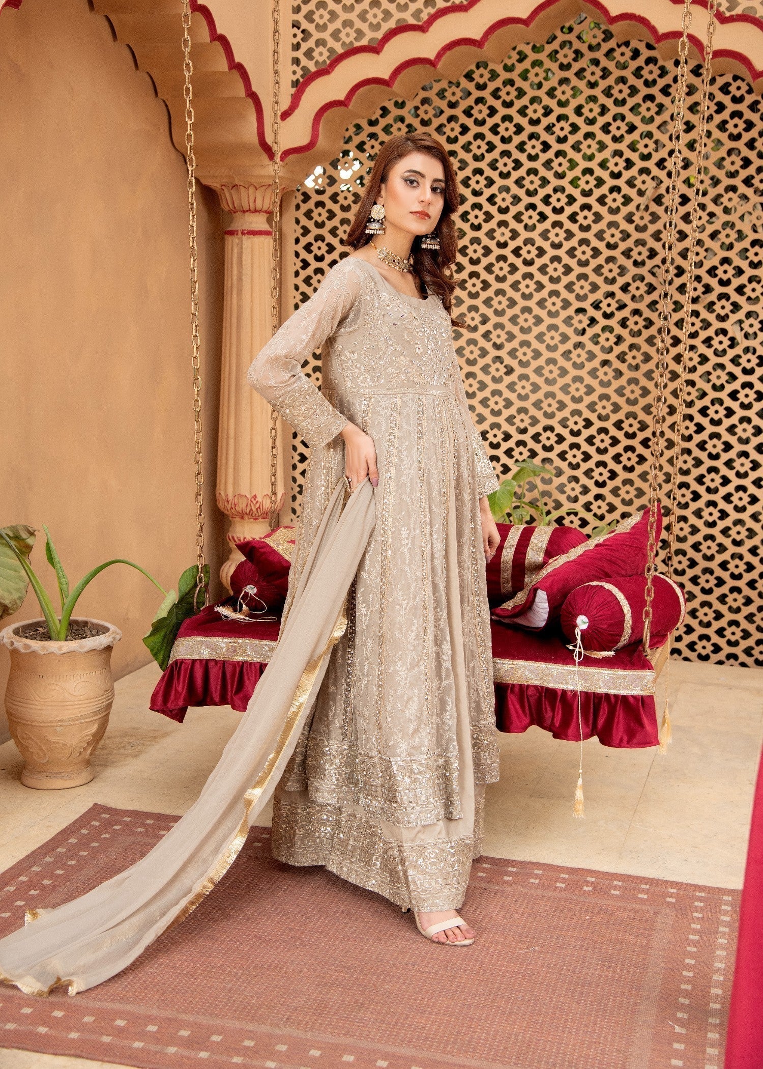 Mona Embroidery SERENE LIGHT BROWN Women 3pcs