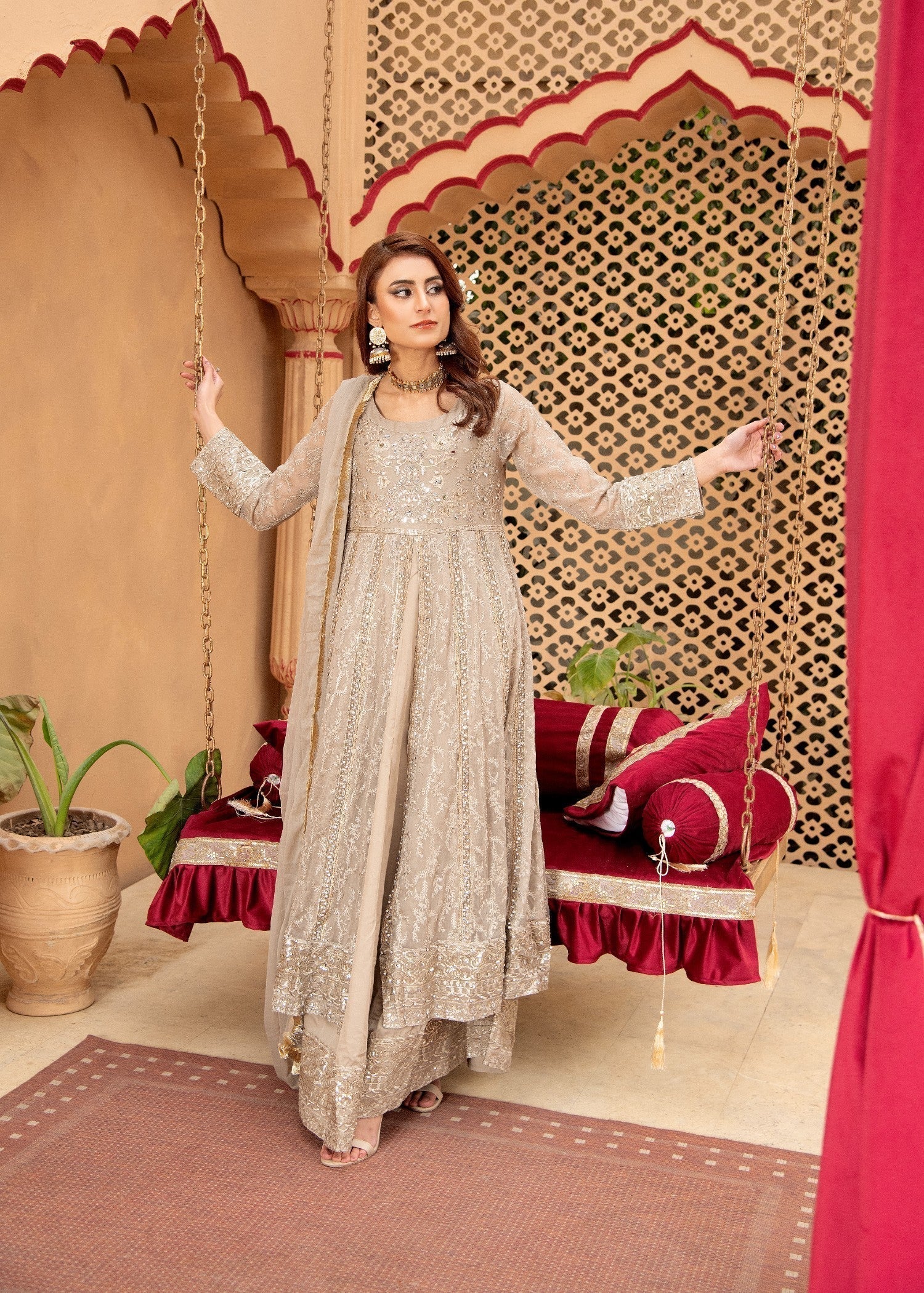 Mona Embroidery SERENE LIGHT BROWN Women 3pcs