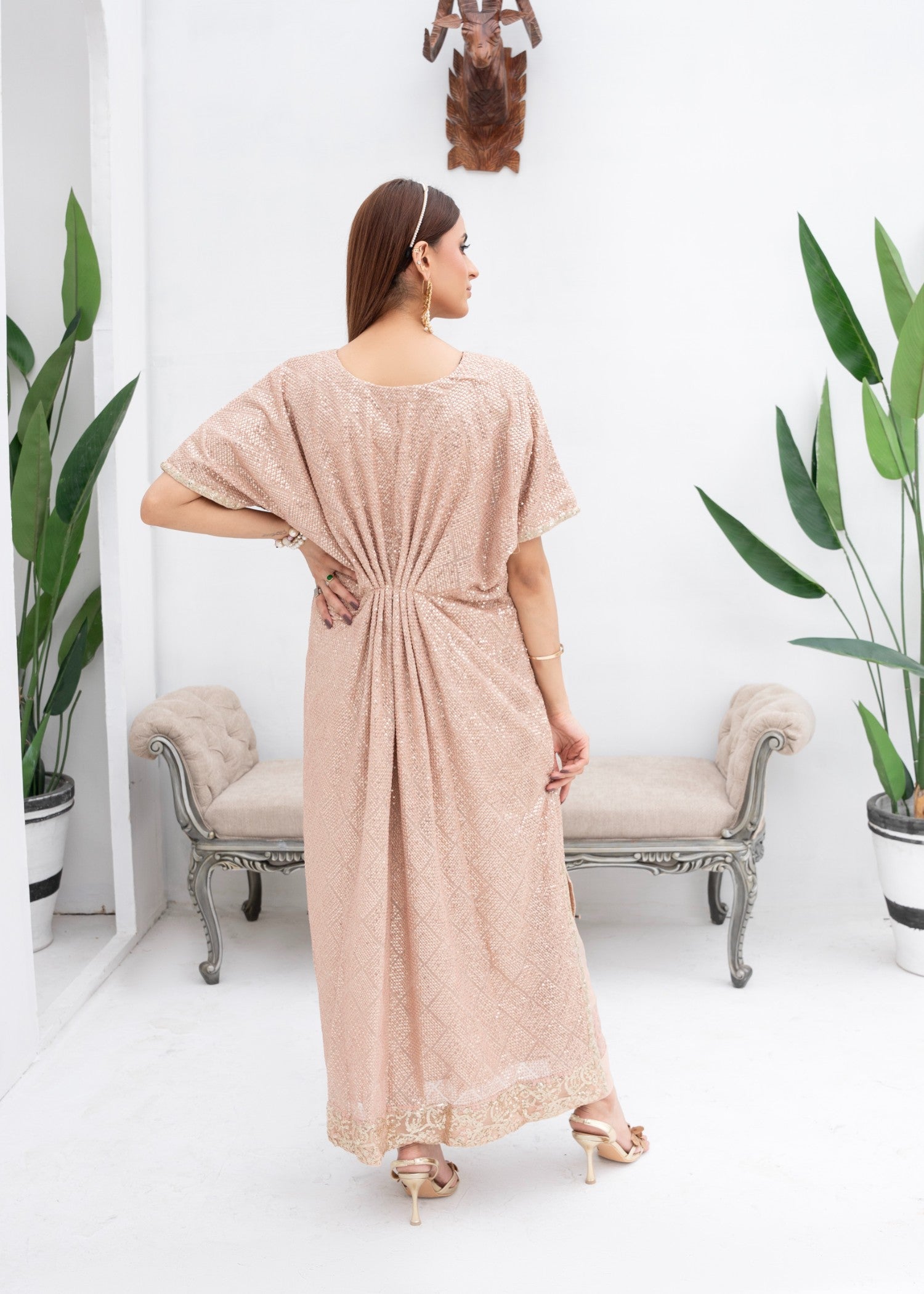 Mona Embroidery CELESTIAL CHARM PEACH Women 2pcs