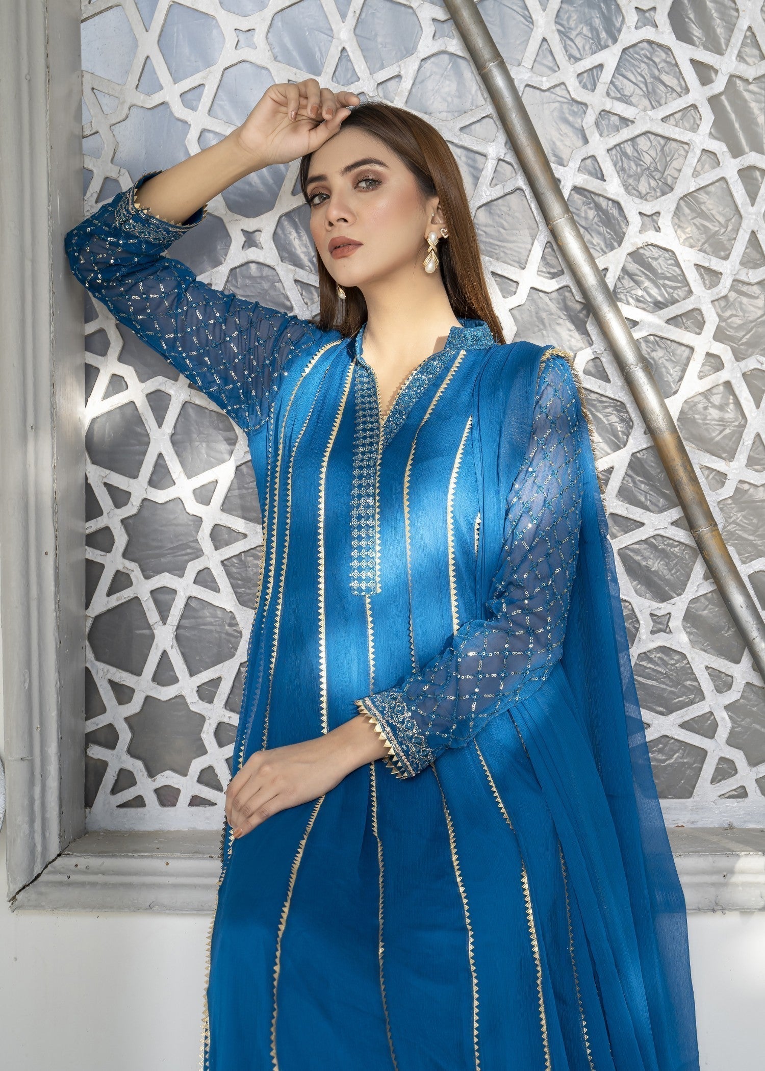 Mona Embroidery EMBELLISH AZURE ZINC BLUE Women 3pcs