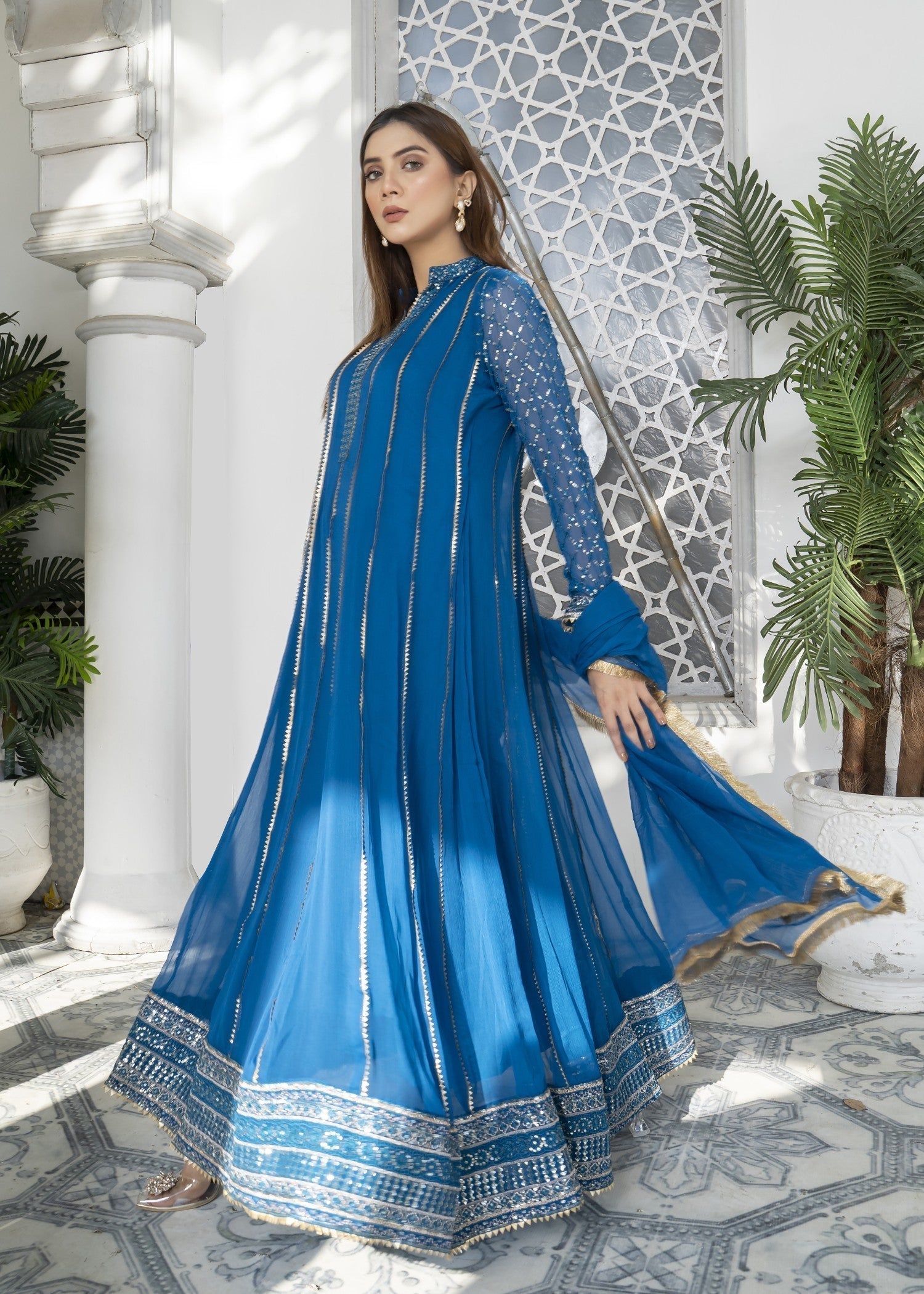 Mona Embroidery EMBELLISH AZURE ZINC BLUE Women 3pcs