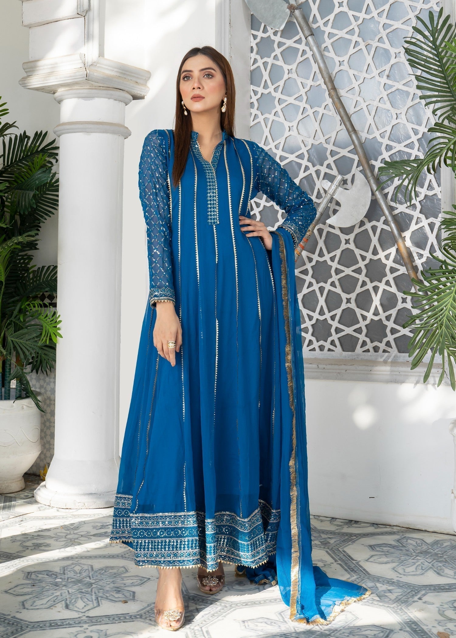 Mona Embroidery EMBELLISH AZURE ZINC BLUE Women 3pcs