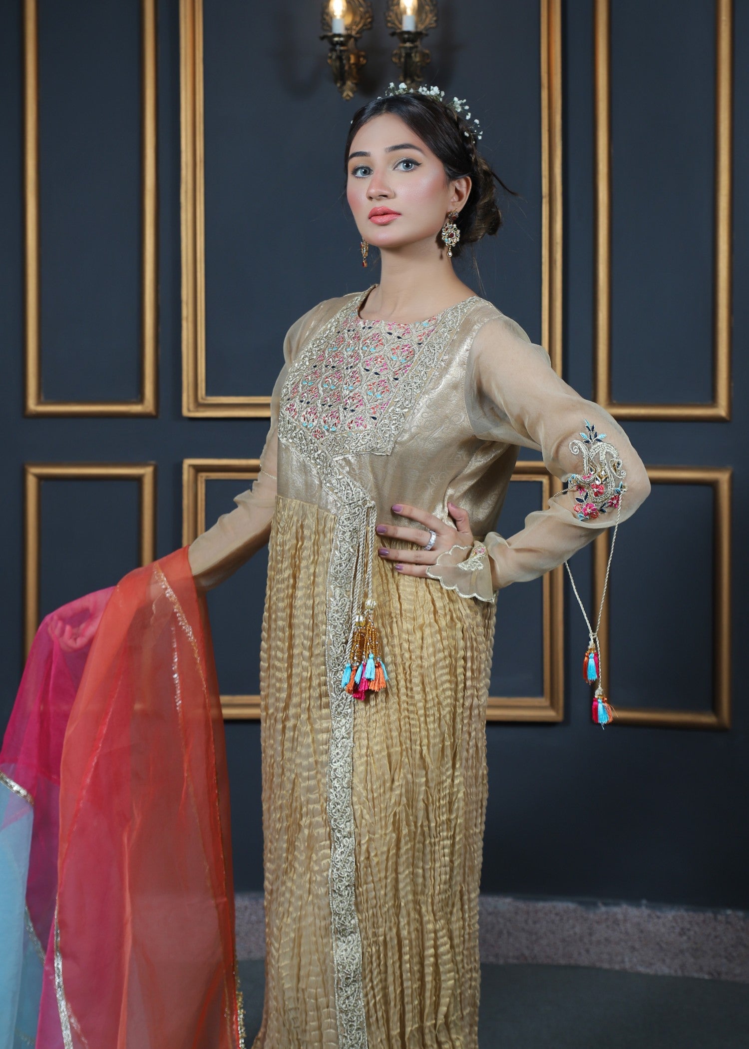 Madame Crushed Embroidered Missouri Suit Women 3pcs