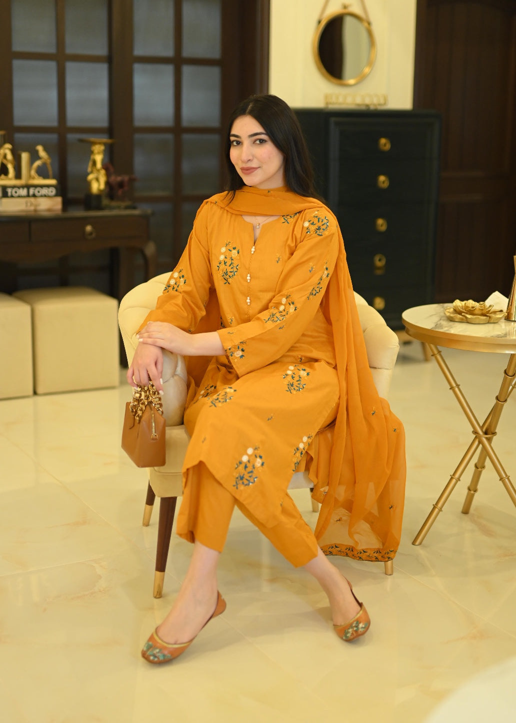 Ayesha B mustard hill sultan Women 3pcs
