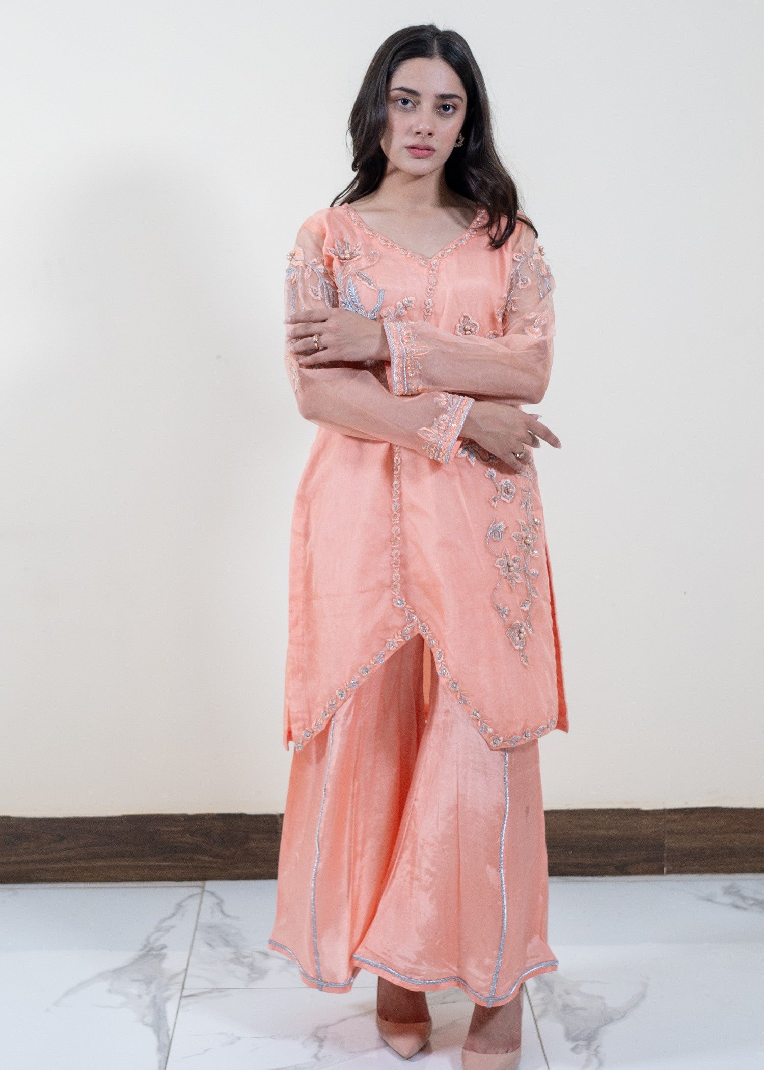 Mahrukh Gul Couture & Rakhtaa De Luxe Peach/014 Women 3pcs