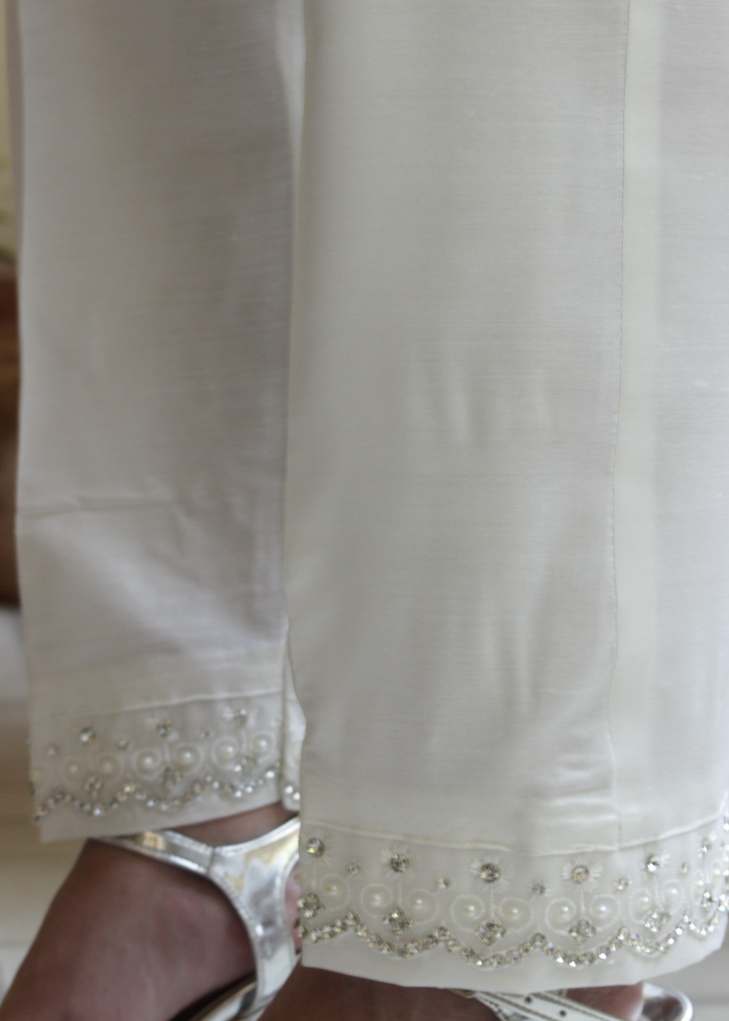 DECK UP Zircon Trousers White Women 1pcs