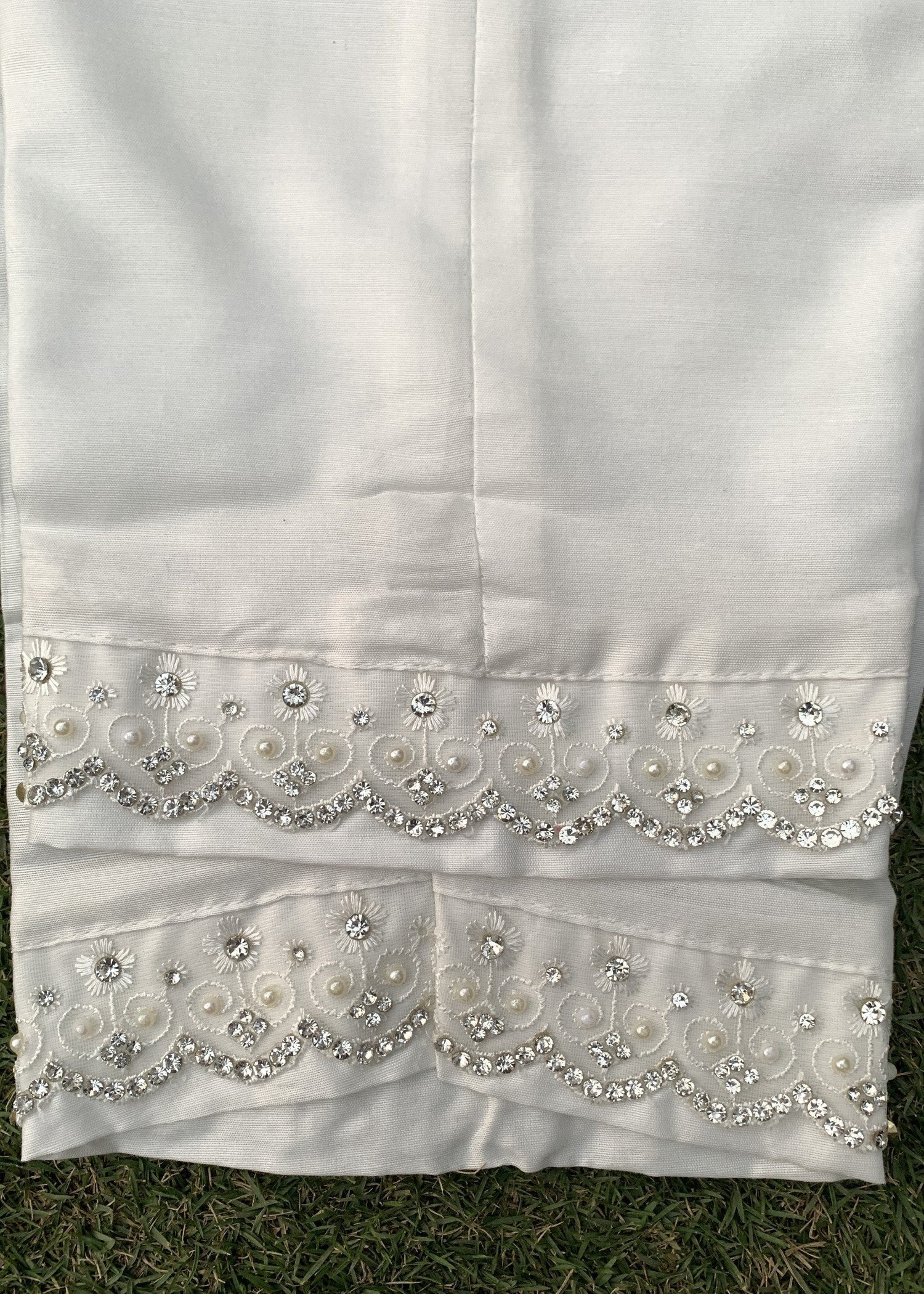 DECK UP Zircon Trousers White Women 1pcs