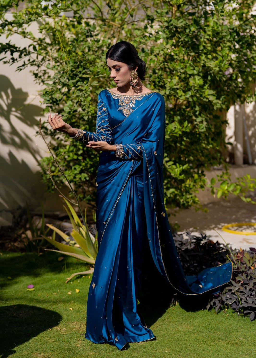 Amna Ismail GOTTA WORK SILK SAREE Women 3pcs