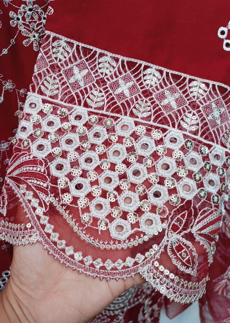 Lubana Store Nosha Maroon Women 3pcs