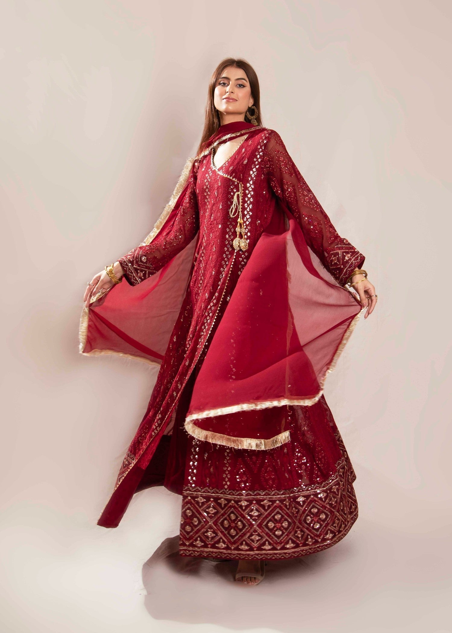 Mona Embroidery MELANIE MEHROON Women 3pcs