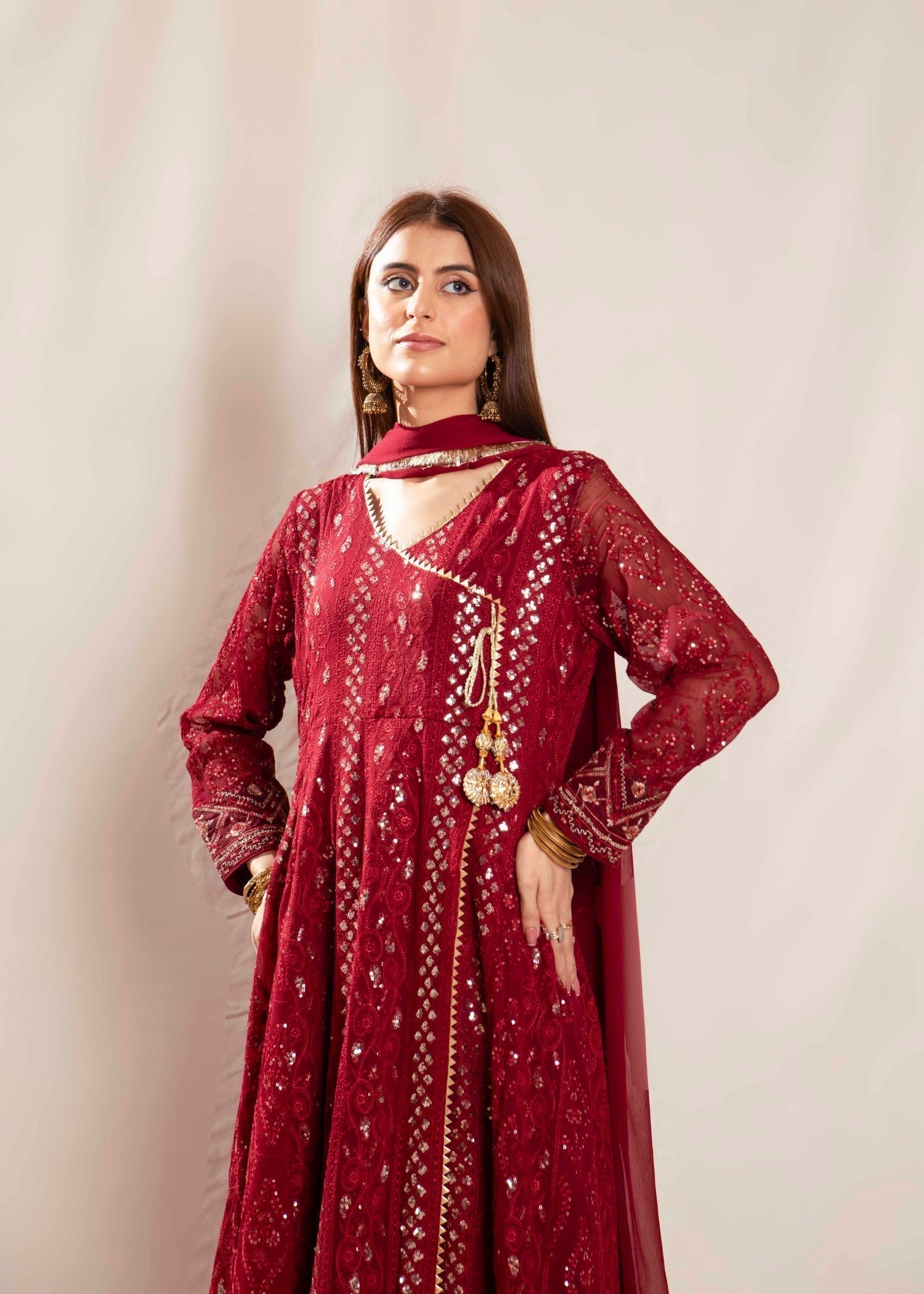 Mona Embroidery MELANIE MEHROON Women 3pcs