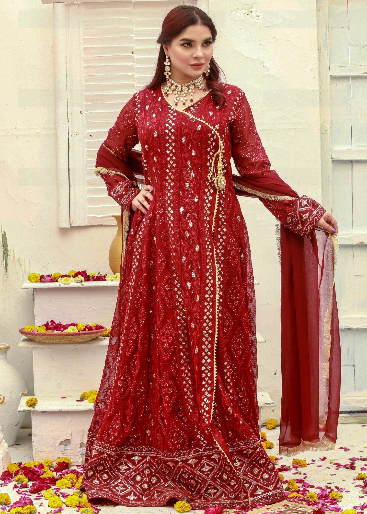 Mona Embroidery MELANIE MEHROON Women 3pcs