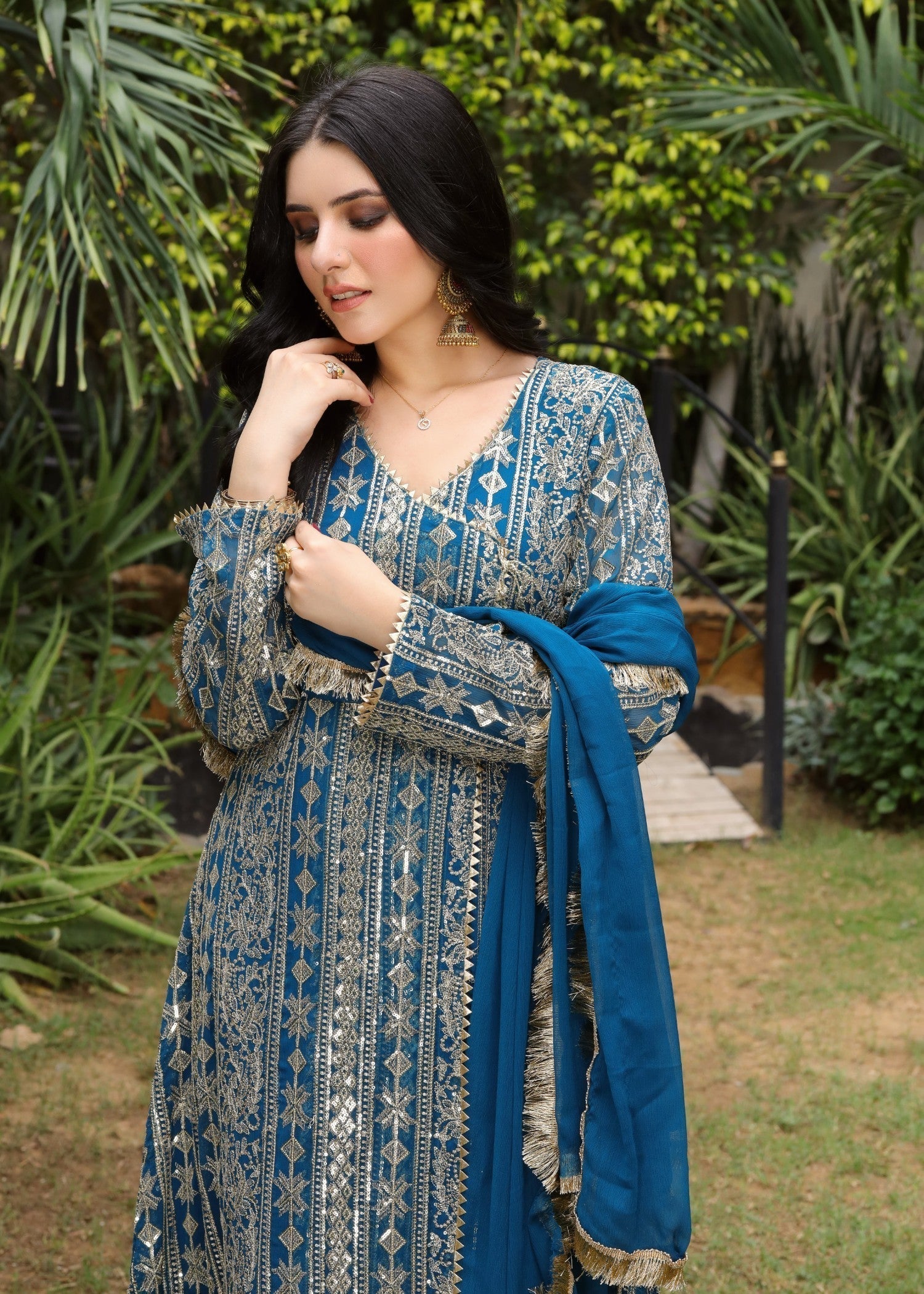 Mona Embroidery DIVINE ZINC BLUE Women 3pcs