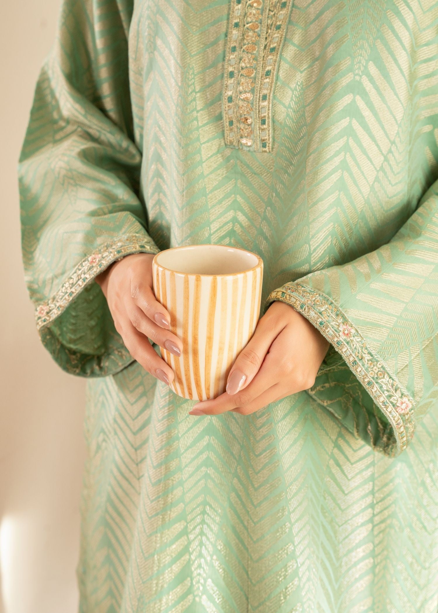 Meem Designs GREEN JACQUARD Women 2pcs