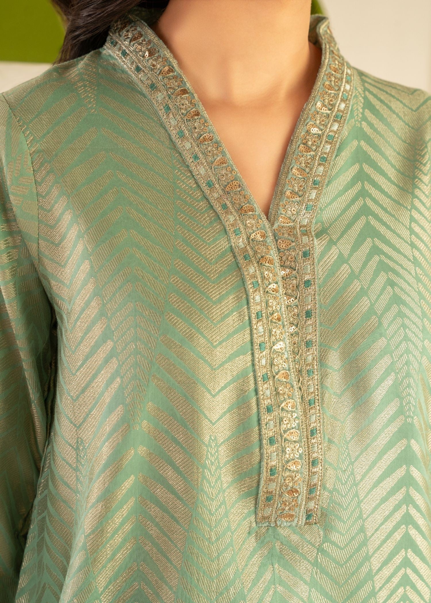 Meem Designs GREEN JACQUARD Women 2pcs