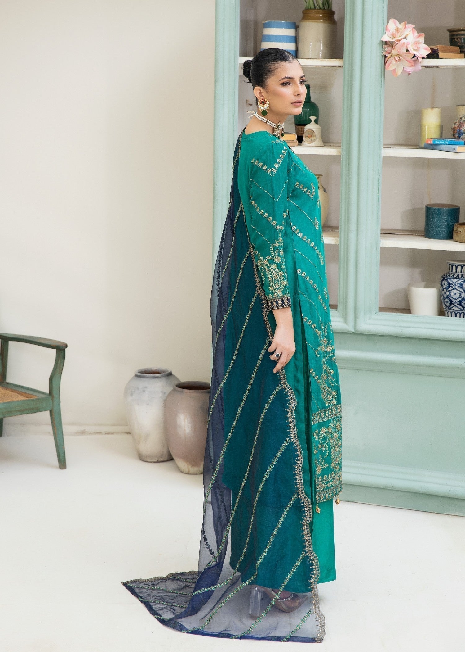 Pehnawa By Bin Akram’s Oceanic Aura Chiffon Women 3pcs