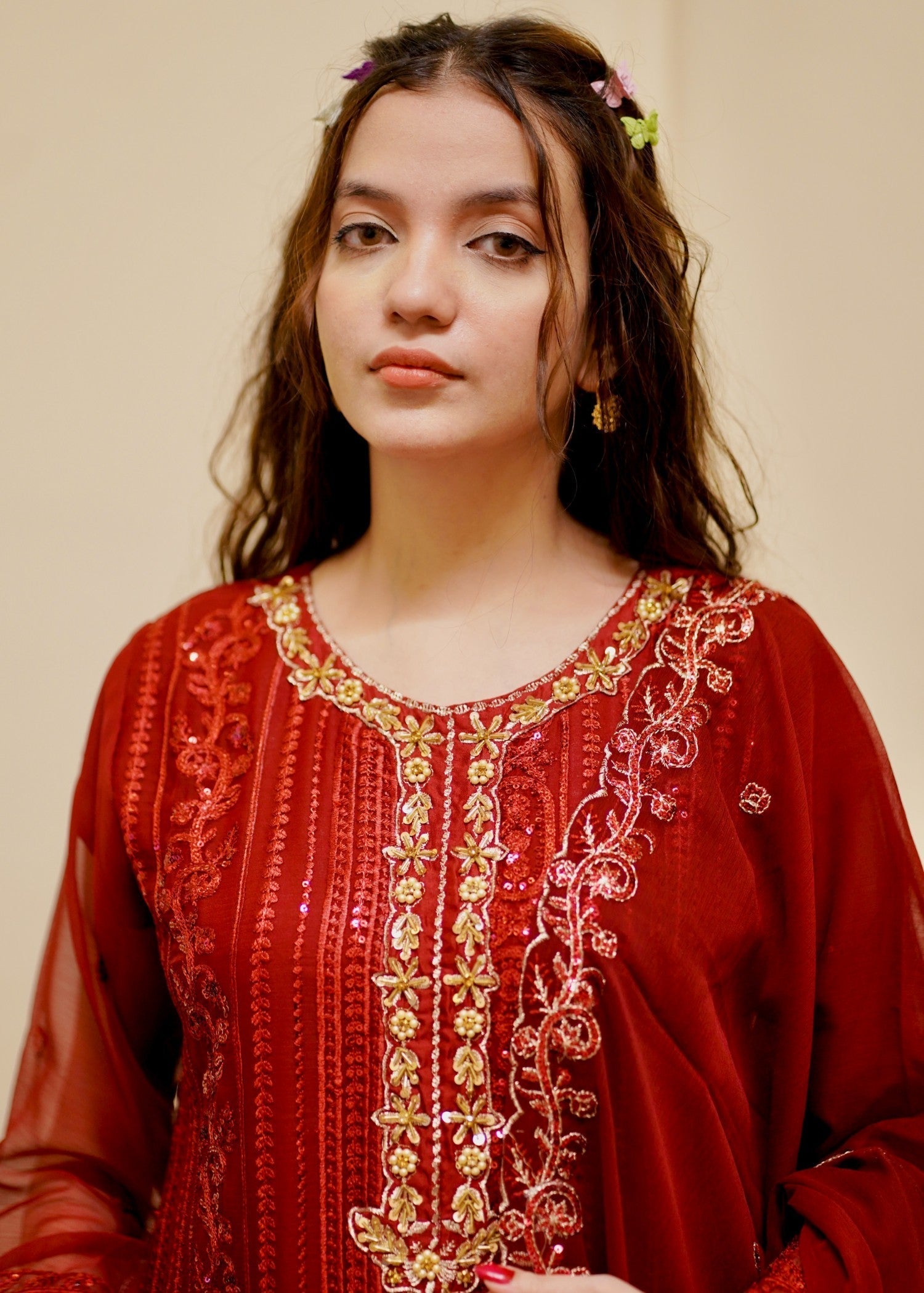 Four Season Boutique Rubby Sequnece Chiffon MAROON Women 3pcs