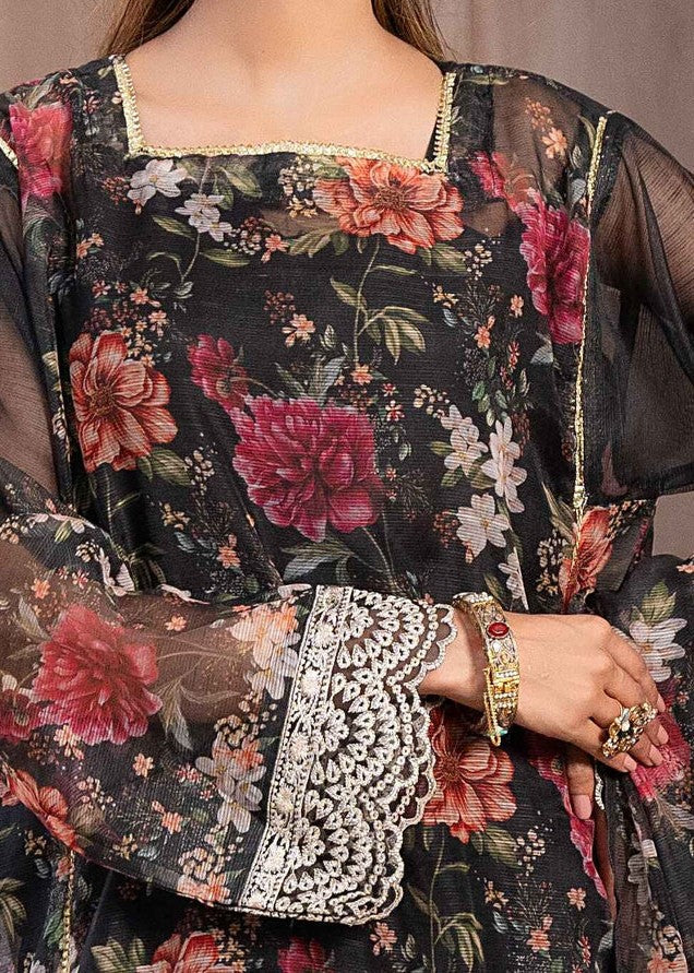 AYLA STUDIO Embroidered chiffon KH 001 Black Garden Women 3pcs