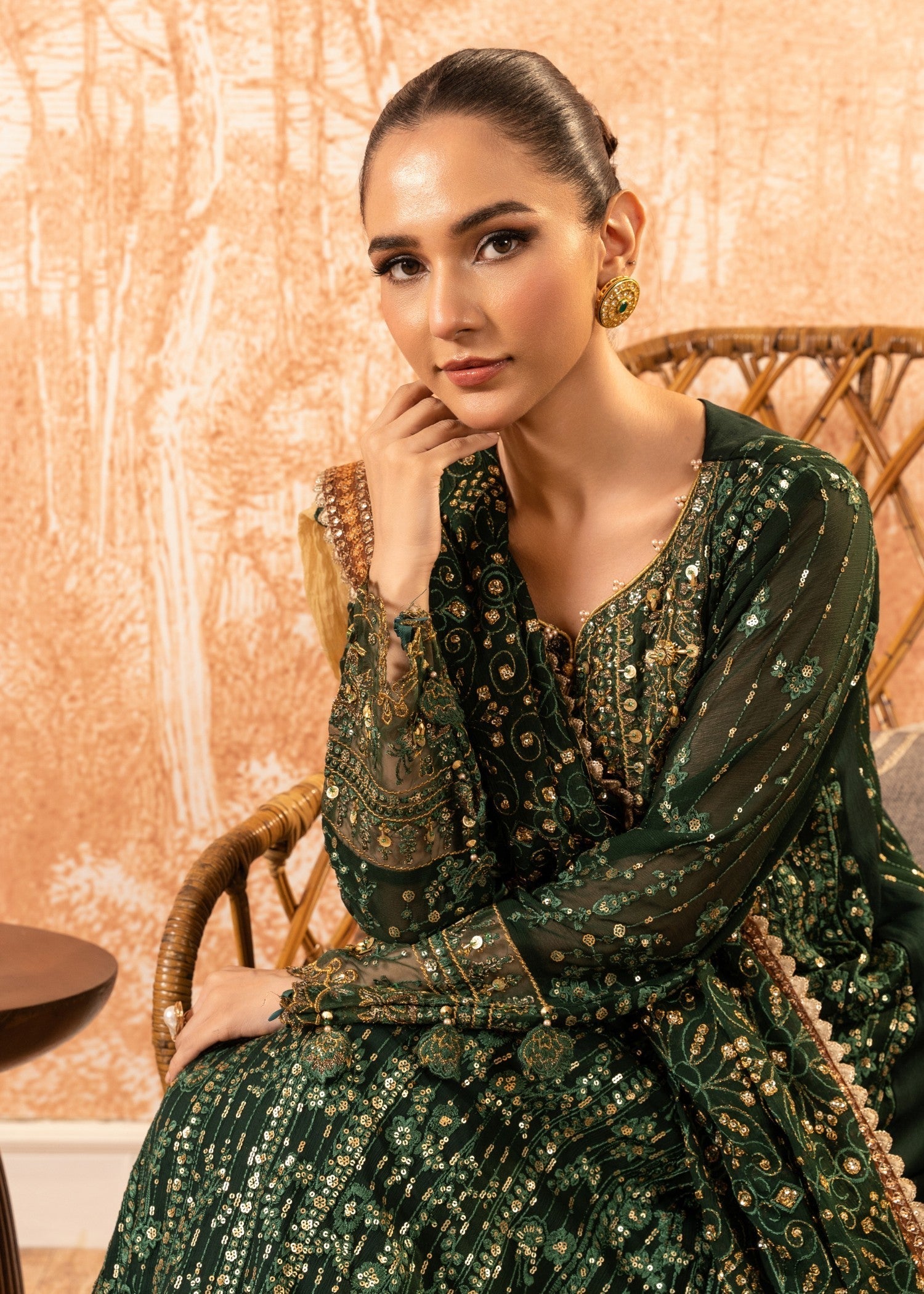 Malhaar Baaya 24 AL 3864 Bottle green Women 3pcs