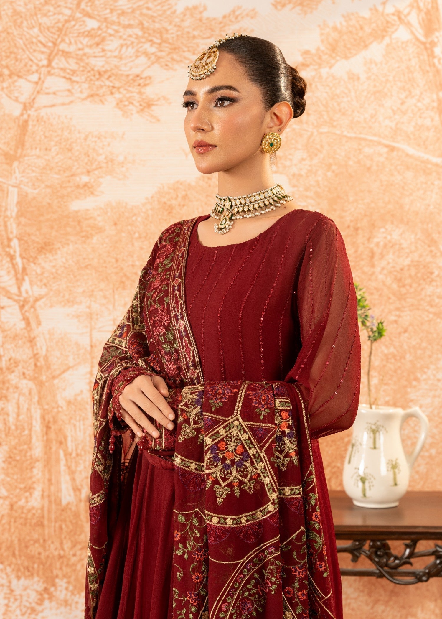 Malhaar Baaya 24 AL 3885 claret Women 3pcs